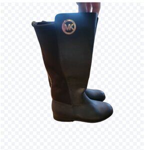 Michael Kors Black Emma Luisa Faux Leather Tall Equestrian Boots